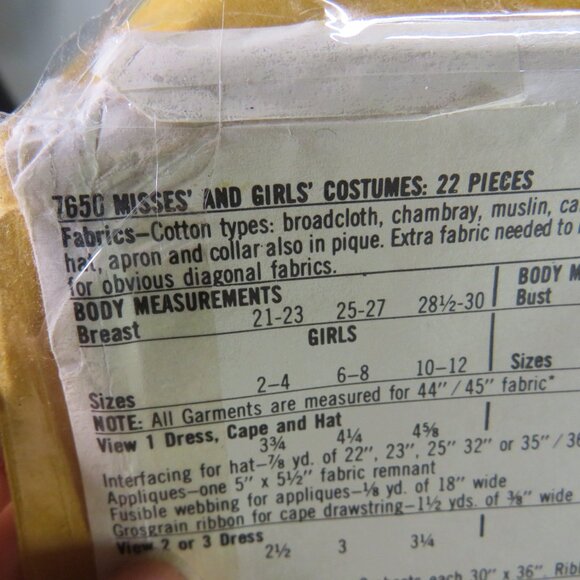 Simplicity 7650 sewing pattern Misses Large 18-20 Angel Pilgrim Prairie Witch - Picture 7 of 9